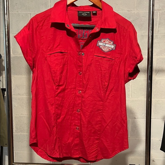 Harley-Davidson Vibrant Red Casual Shirt - Picture 1 of 3